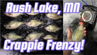 Dec 2024 Rush Lake, MN Crappie Fishing. Chasing the ICE HYPE.