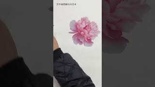 牡丹花冠和叶子画法，颜色喜欢吗？ traditional Chinese painting