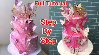 Butterfly Cake With Rice Paper | Butterfly \u0026 Ricepaper Cake Decorating Ideas | Cake For Girls