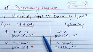 difference between statically and dynamically typed programming languages | Learn Coding
