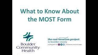 BCH Advance Care Planning: What to Know About the MOST Form