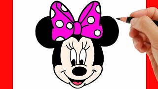 HOW TO DRAW MINNIE MOUSE EASY STEP BY STEP