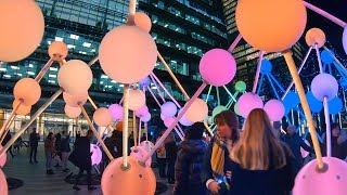 Walking London’s Canary Wharf at Winter Lights 2020