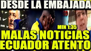 DESDE LA EMBAJADA !!MALISIMA NOTICIA PARA ECUADOR POR PARTE DE LA FIFA HOY !!!BYRON CASTILLO NO VA