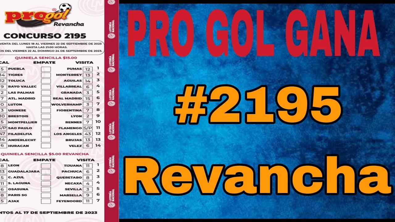 Progol Revancha 2195 Youtube