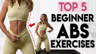 TOP 5 BEGINNER ABS EXERCISES to get a flat stomach | 5 min Workout