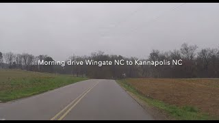 NORTH CAROLINA BACKROADS - Morning drive Wingate NC to Kannapolis NC - ASMR