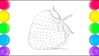 Easy Strawberry Drawing || How to Draw Strawberry Step by Step || Draw Strawberry Fruit..