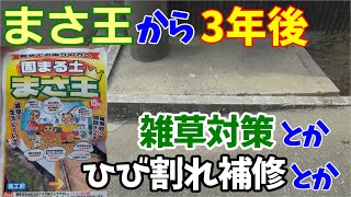 まさ王から3年、雑草対策とか、ひび割れ補修とかのその後