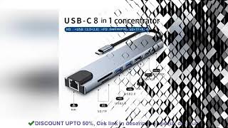 Usb 8 In 1 Type C 3 1 To 4k HdTV Hub Adapter With Sd Tf Rj45 Card Reader Pd Fast Charge For Macbook