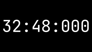 Countdown timer 32 minutes, 48 seconds [32:48:000] - White on black with milliseconds