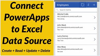 Connect PowerApps to Excel Data Source - Create, Read, Update, Delete operations.