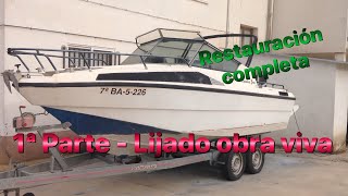 Restauración completa barco - 1ª Parte, Lijado obra viva