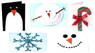 5 EASY DIY CHRISTMAS CARDS! Easy Christmas Card Tutorial Ideas! 2016!