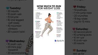 how much to run for weight loss #shorts #weighloss