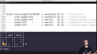 Advanced SQL — Chapter #03 — Video #14 — String data types (char/varchar/text), type numeric(s,p)