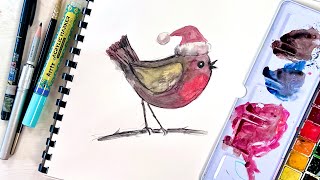 Feeling low this Christmas? Relax and enjoy an hour with my two blobby Christmas watercolor Birds!