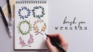 How To Use Watercolor Brush Pens | Simple Wreaths