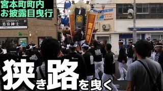 こんな狭い路を？宮本町だんじり町内曳行【岸和田だんじり祭2022】