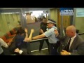 exclusive protesters pepper sprayed at pyne presentation