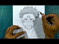 cara menggambar ryomen sukuna jujutsu kaisen drawing anime step by step