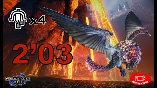 【MHRise】 - Bazelgeuse 2‘03“88 Rapid Fire Slicing LBG 4-Man(爆鳞龙 VS 速射斩裂弹轻弩4人队)