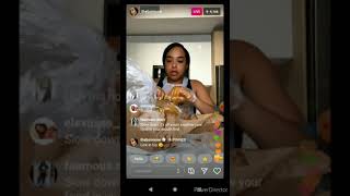 B. Simone on IG Live Eating MuckBang