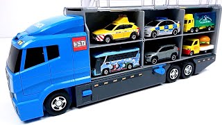 トミカ☆トミカのミニカーを開封してコンボイへ収納！Tomica miniature cars opened and stored in convoy.