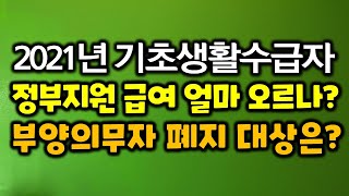 2021년 기초생활수급자 정부지원 급여 얼마 오르나? 부양의무자 폐지 대상은?