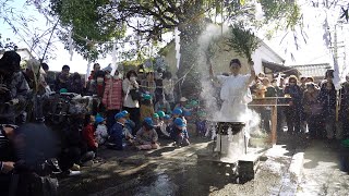 湯しぶき浴びて無病息災　鳴門の神社で御湯神楽