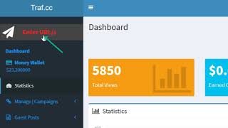 Traf.cc - Quick setup of your Web traffic Campaign.