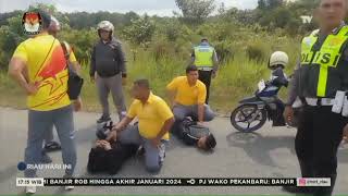 Aksi Heroik Anggota Sat Lantas Polres Siak Menangkap Pelaku Jambret.