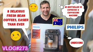 PHILIPS SERIES 4300 LATTEGO FULLY AUTOMATIC ESPRESSO COFFEE MACHINE + SET UP WALKTHROUGH +UNBOXING