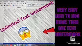How to add Unlimited or more then one Text Watermark in MS Word