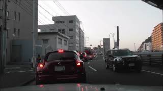 車載動画　高見橋～黄金通り～平田橋西口～新上橋西口～消防車西署～鶴尾橋～国道3号（草牟田）～県護国神社前～ゲオ鹿児島草牟田店　風景　撮影日2024 3 14