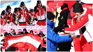 Austria wins gold medal in Alpine Mixed Team🥇🇦🇹 Winter Olympics Beijing 2022
