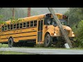 VIDEO | School bus crashes into utility pole injuring several students