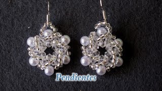 DIY - Pendientes Susana faciles, de perlas,  tupis y mostacillas. DIY - Easy Susana Earrings,