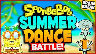 SpongeBob Summer Dance Battle | Summer Games For Kids | Summer Brain Break| Just Dance GoNoodle