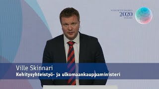 SLSK 2020: kehitysyhteistyö- ja ulkomaankauppaministeri Ville Skinnari -ote puheesta
