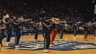 Jackson State University's Sonic Boom performs at The Invesco QQQ Legacy Classic in Newark, NJ