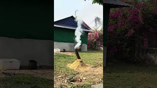 How to make Rice husk charcoal #How to make Rice husk charcoal  #របៀបដុតធ្យូងអង្កាម