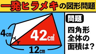 【天才的な補助線1本で全て解決】ひらめけたら上級者！一発勝負の図形問題【中学受験の算数】