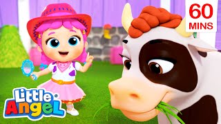 Jill and the Cow - Little Angel | Best Animal Videos for Kids | Kids Songs and Nursery Rhymes