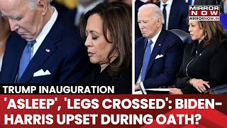 Biden Falls Asleep, Kamala Harris Sitting Cross-Legged  During Trump Oath? Body Language Decoded