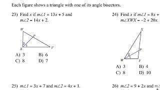 Ms. W. #23 angle bisector  find x