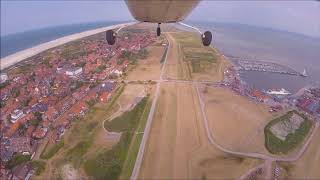 Juist island Germany. Flight from Borkum to Juist in a Cessna177RG LN-ALK