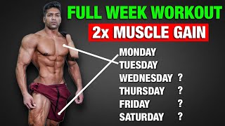 Full Week Gym Workout Plan For 2X Muscle Gain (GUARANTEED RESULTS)