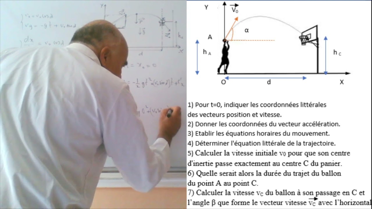 Exercice : Mouvement Parabolique Du Ballon De Basket - YouTube