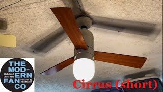 42” Modern Fan Co Cirrus Short ceiling fan (Gloss White, 352/354 light, Mahogany Blades)